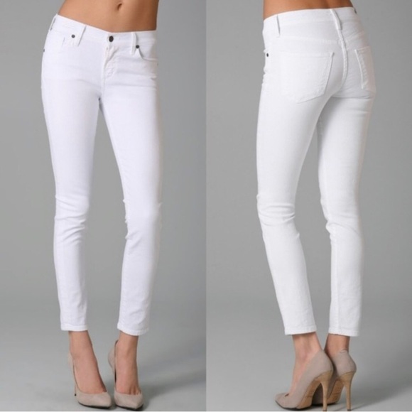 Citizens Of Humanity Denim - Citizens of Humanity Thompson Mid Rise Cropped Skinny Ivory Jeans